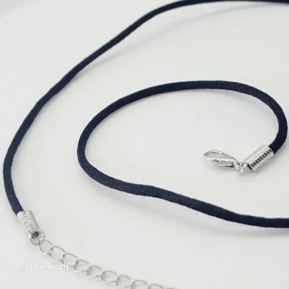 🏖 Satin Silk Necklace Cord with Lobster Clasp and Extension Chain - Picture 3 of 4